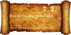 Karácsony Nikolett névjegykártya
