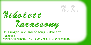 nikolett karacsony business card