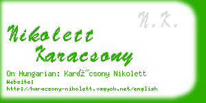 nikolett karacsony business card